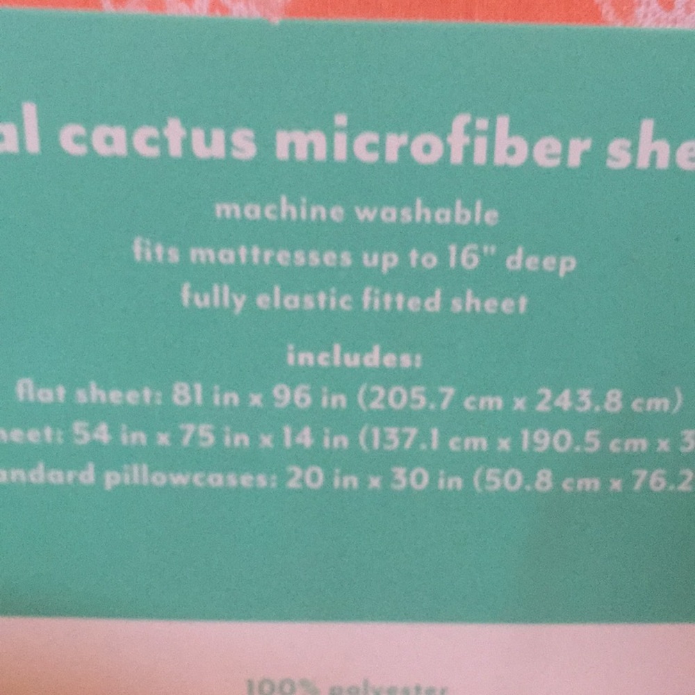 Casual cactus microfiber Sheet Set full - Picture 4 of 5